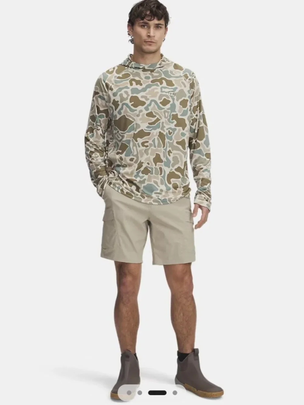 Under Armour Fish Pro Hunter 2.0 Cargo Shorts Size 40 Khaki Tan Pockets UPF 50+ - Picture 12 of 12